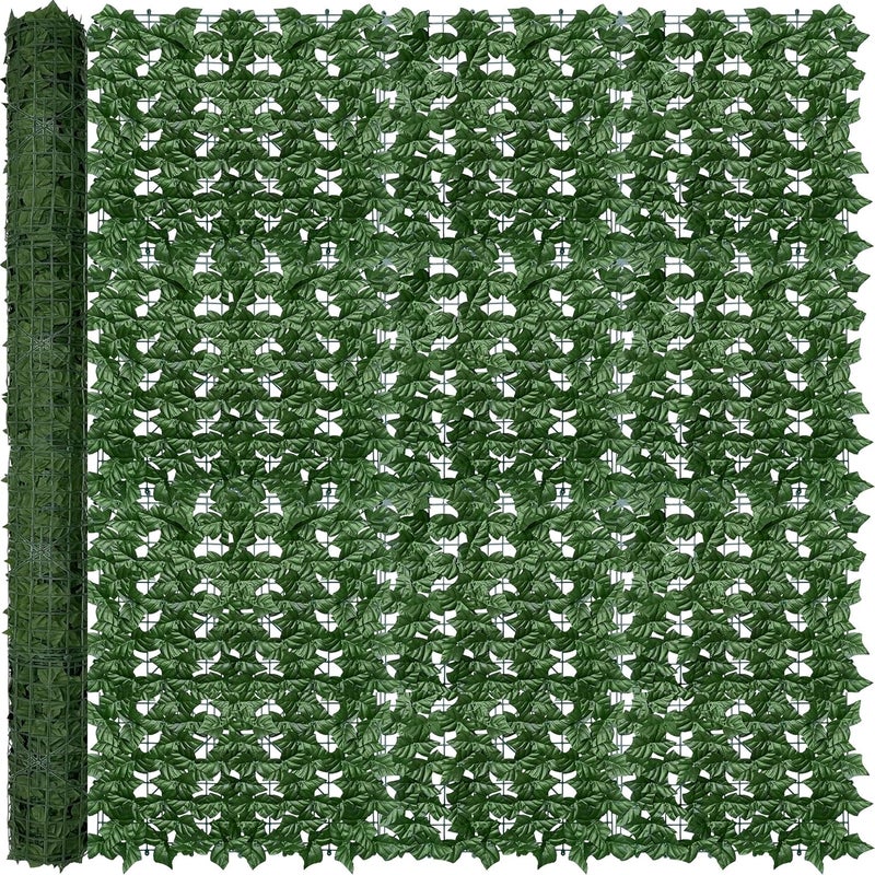 ODTORY Artificial Ivy Privacy Fence Wall Screen: 72 x144 in UV-Anti Faux Greenery Backdrop Ivy Vine Leaf Hedges Fence Panels for Patio, Balcony, Garden, Backyard Indoor Outdoor Green Wall Decor - Image 1